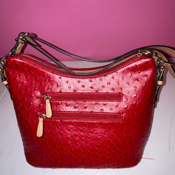 Giani Bernini Red Embossed Shoulder Bag - Picture 1 of 12